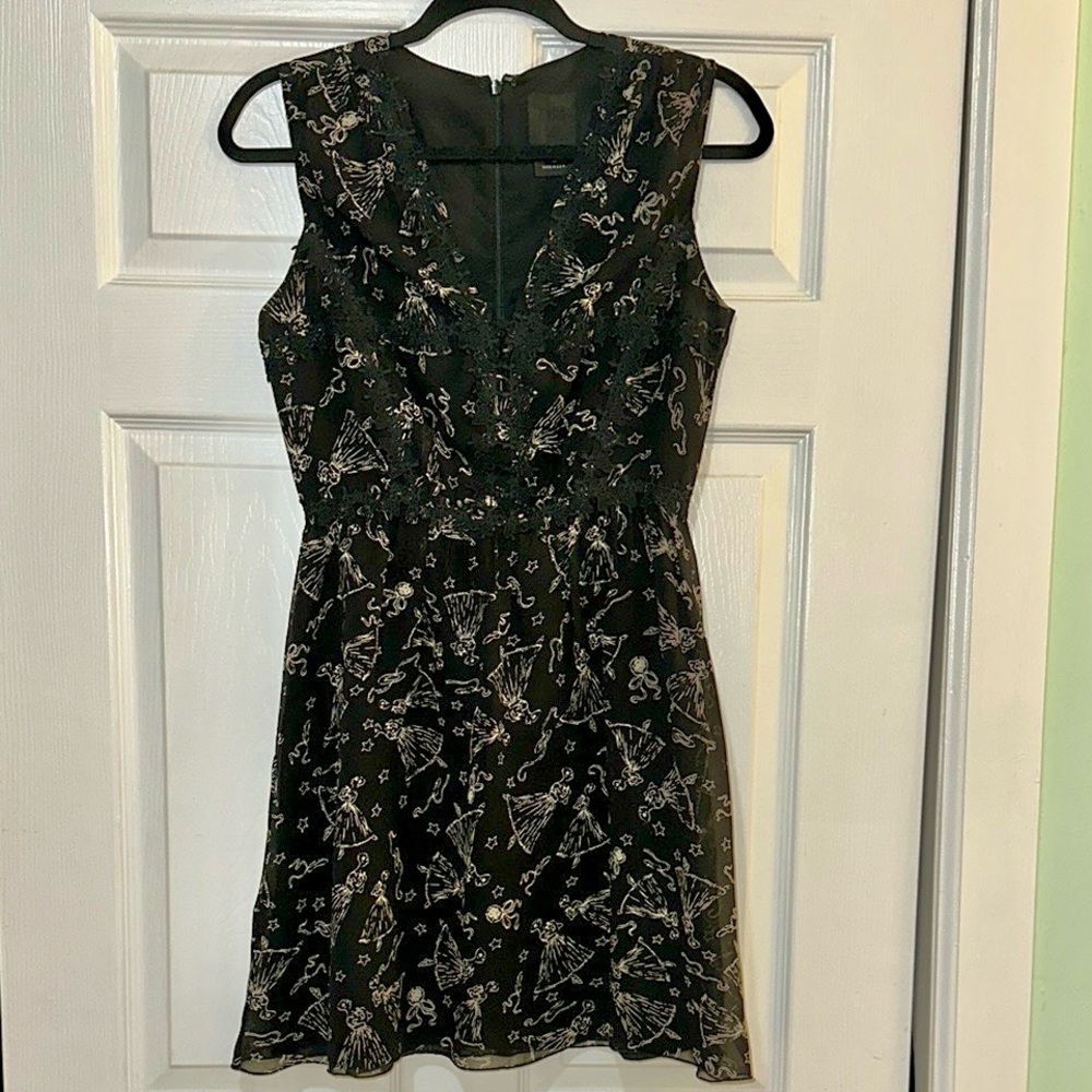 Anna Sui Silk Ballerina Print Mini Dress